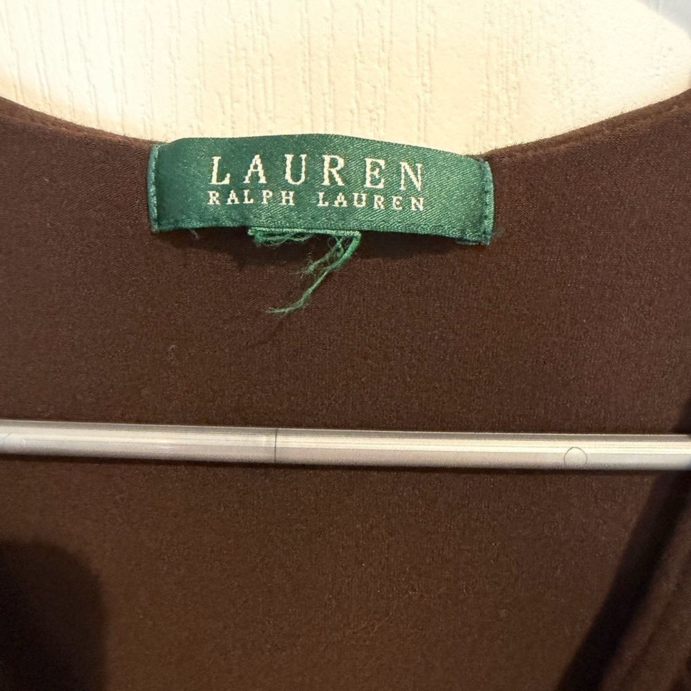 Ralph Lauren Chocolate Ruffle Midi Dress - Picture 2 of 3